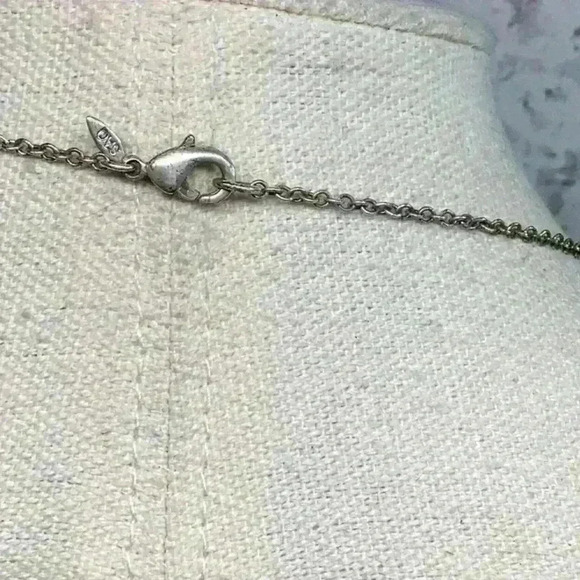 SAQ Blue Green Foil Glass Necklace with Silver Turtle and Fish - Picture 3 of 4